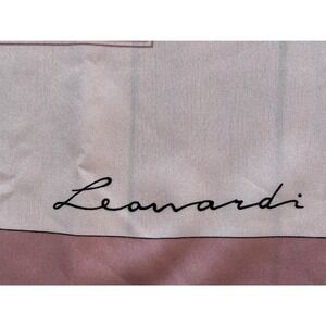 Vintage Leonard Paris Silk Scarf Geometric Pattern Pink Brown Square Neck Scarf